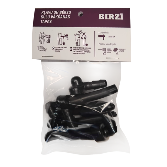 Black spouts for sap harvesting, 5 pcs